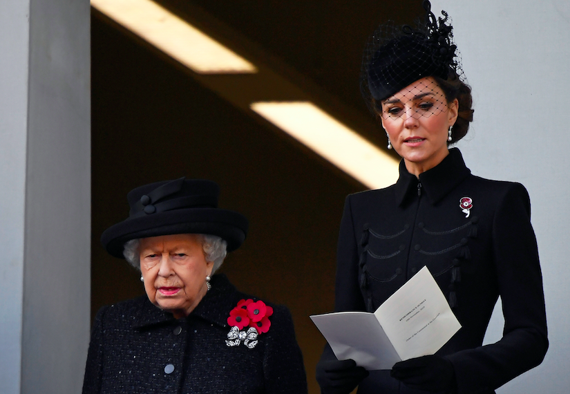 Queen Elizabeth II and Kate Middleton, Duchess of Cambridge