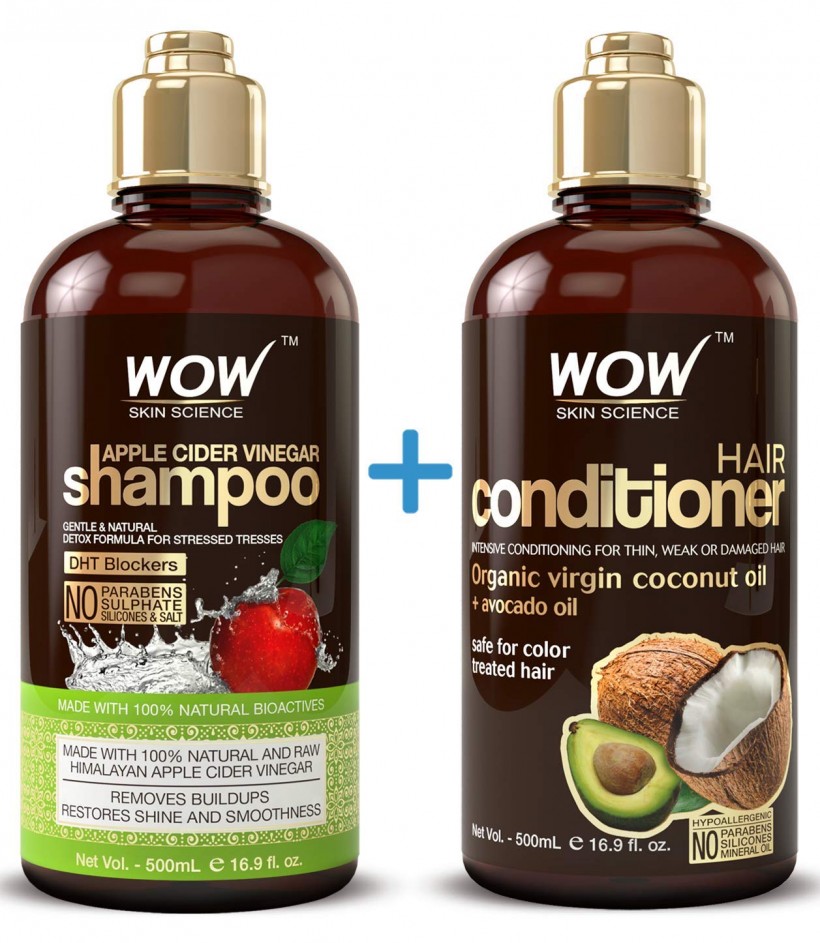 Wow Skin Science Apple Cider Vinegar Shampoo + Hair Conditioner Duo