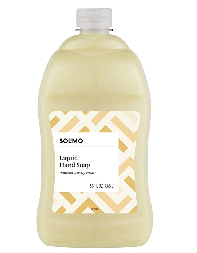 Amazon Brand - Solimo Liquid Hand Soap Refill, Milk and Honey, 56 Fluid Ounce