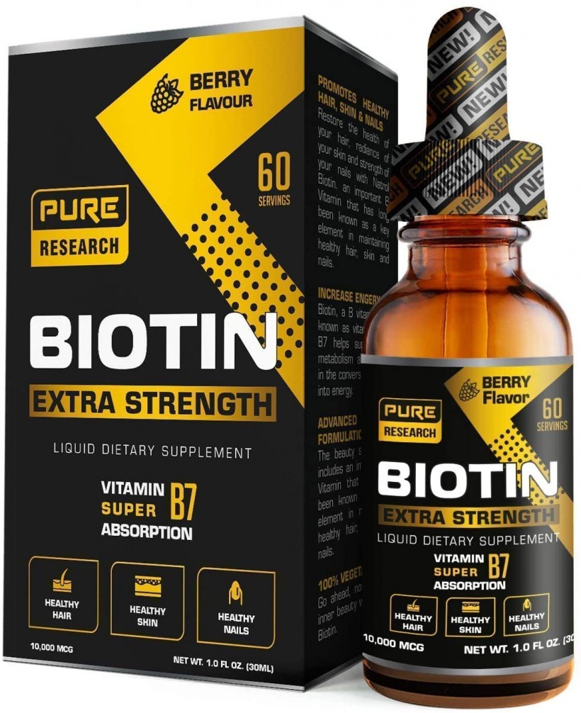 Pure Research's Extra Strength 10000mcg Biotin Liquid Drops