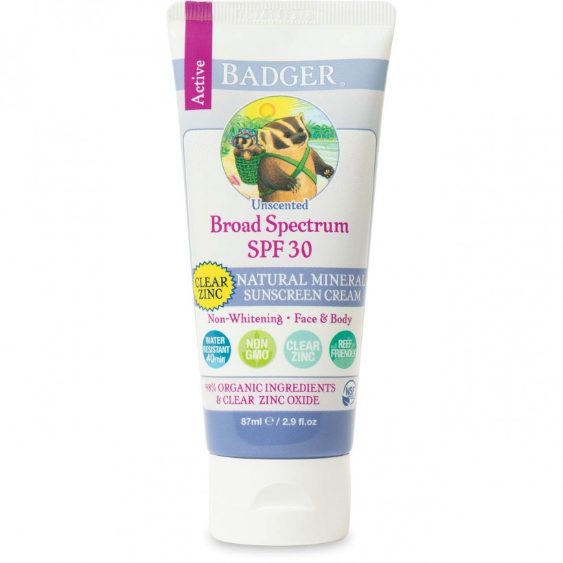 Badger - SPF 30 Clear Zinc Sunscreen Cream 