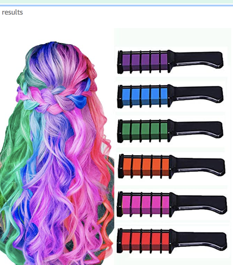 New Hair Chalk Comb Temporary Bright Hair Color Dye for Girls Kids, Washable Hair Chalk for Girls