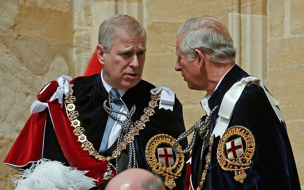 Prince Andrew, Duke of York, with Prince Charles