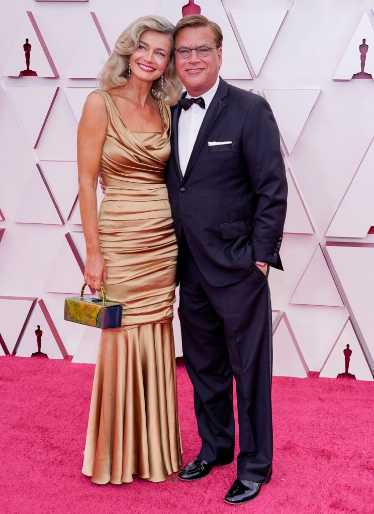 Oscars 2021 Best Original Screenplay nominee Aaron Sorkin walked the red carpet with his new girlfriend, supermodel Paulina Porizkova.