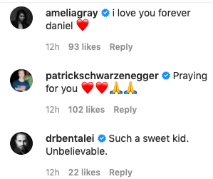 Friends of Daniel Mickelson pay their respects on social media.