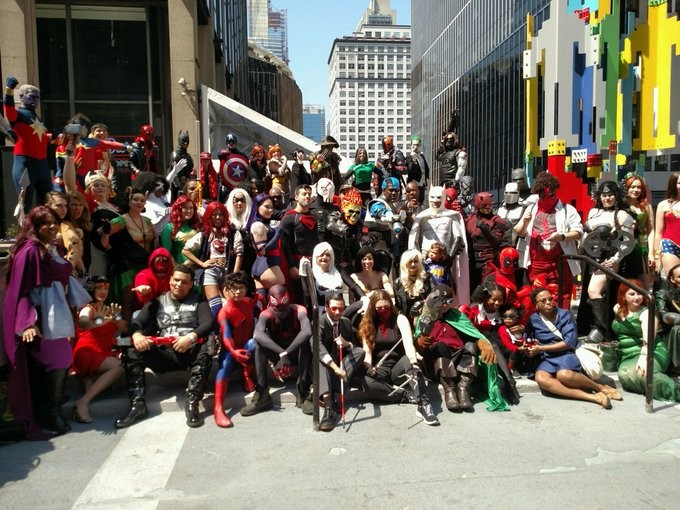 A Group Picture of Cosplayers from Big Apple Comic Con 2018