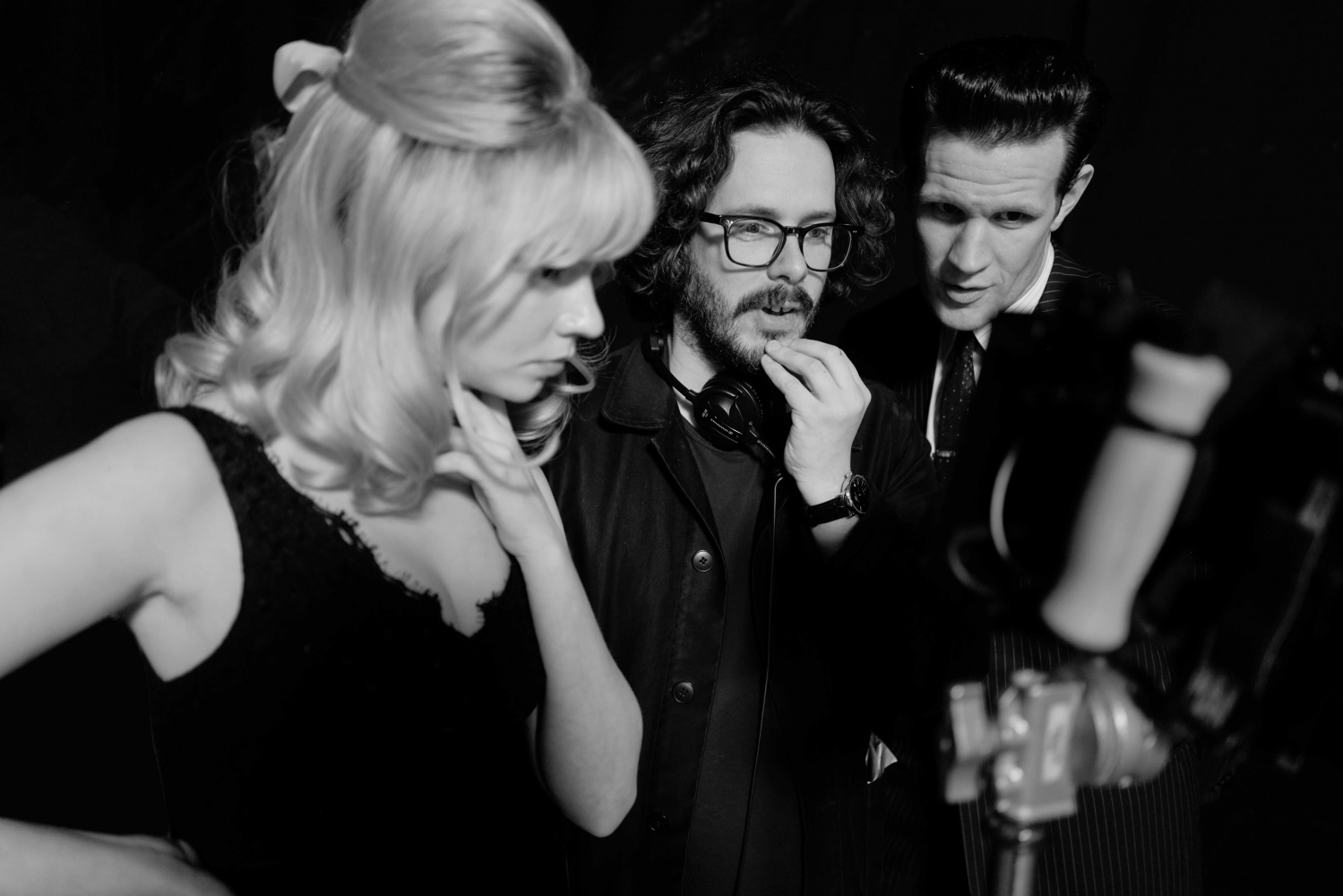 Anya Taylor-Joy, Edgar Wright, and Matt Smith On Set Of Last Night In Soho