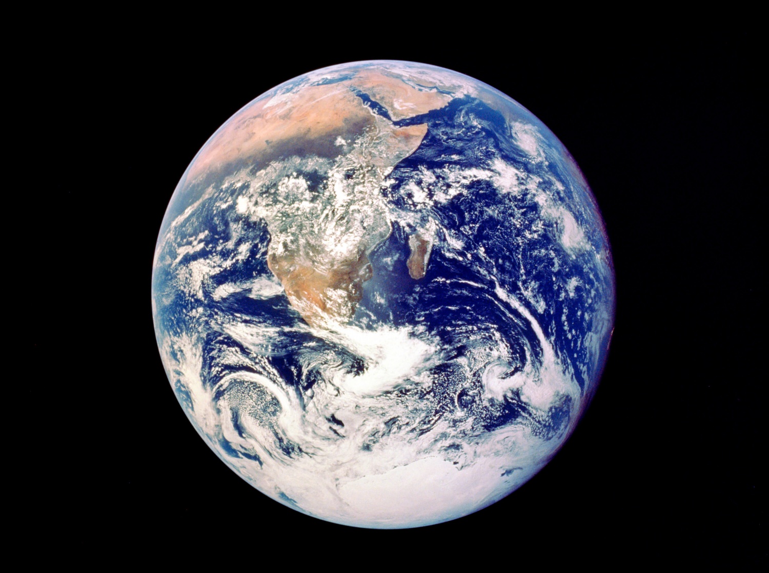 Whole Earth from space, viewed from Apollo 17, December 1972.