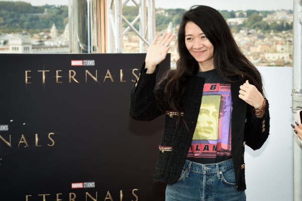 Chloe Zhao attending the Eternals photocall in Rome