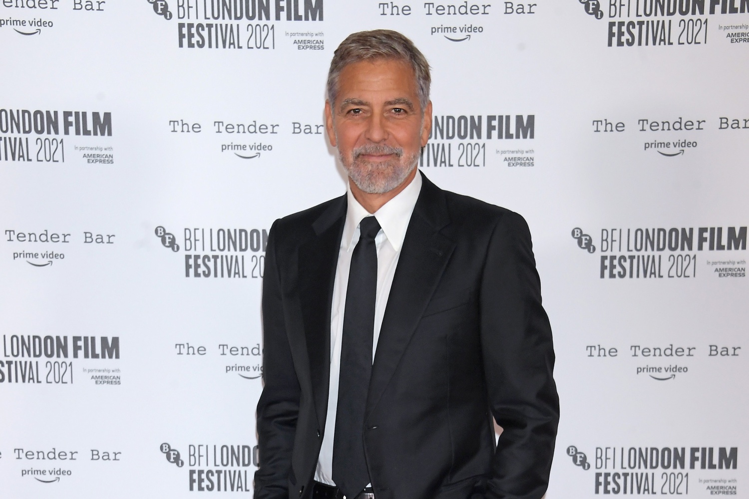 George Clooney attends the Premiere of "The Tender Bar" during the 65th BFI London Film Festival at The Royal Festival Hall on October 10, 2021 in London, England. 