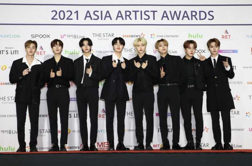Asia Artist Awards 2021 In Seoul SEOUL, SOUTH KOREA - DECEMBER 02: Stray Kids attend the Asia Artist Awards on December 02, 2021 in Seoul, South Korea.