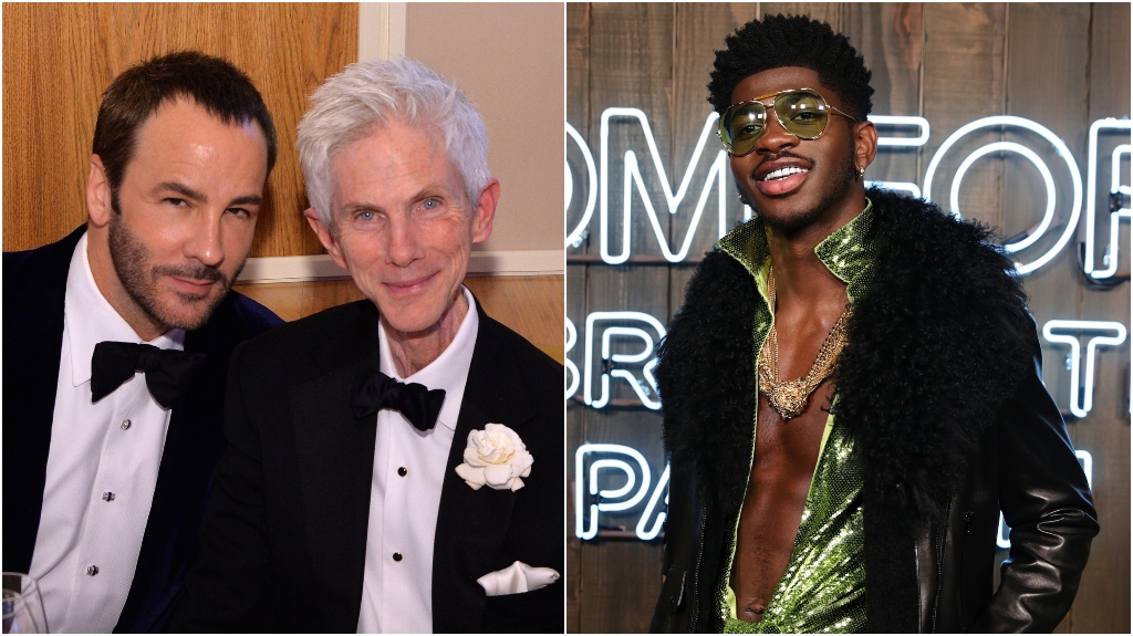Lil Nas X at Tom Ford Ombre Leather event and tom ford talks about the death of his husband
