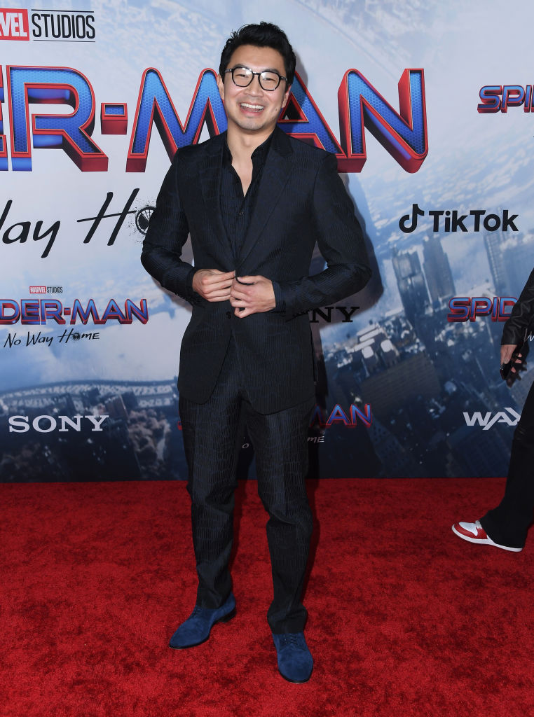 Simu Liu arrives at the Sony Pictures' "Spider-Man: No Way Home" Los Angeles Premiere on December 13, 2021 in Los Angeles, California.