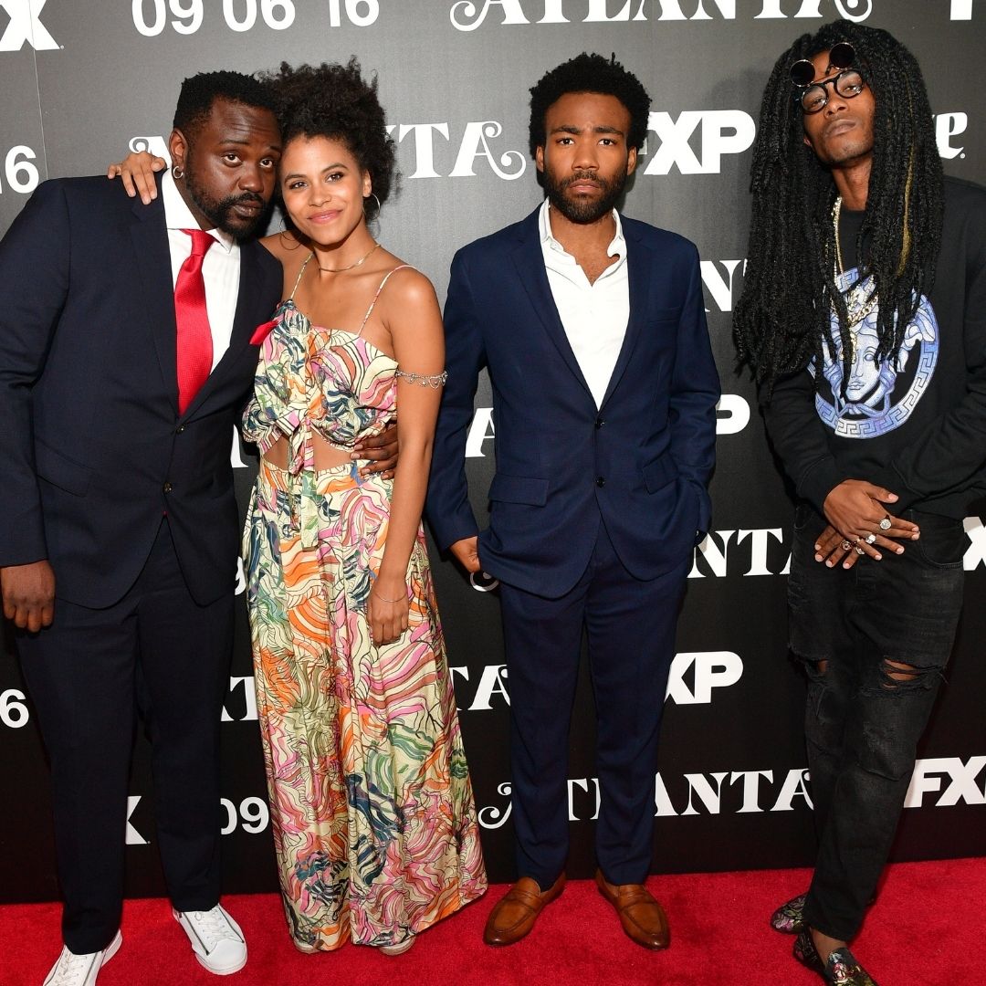 Brian Tyree Henry, Zazie Beetz, Donald Glover and Keith Stanfield attend the FX Premiere of "Atlanta" at the Georgia Aquarium on August 25, 2016 in Atlanta, Georgia. (Photo by Prince Williams/WireImage)