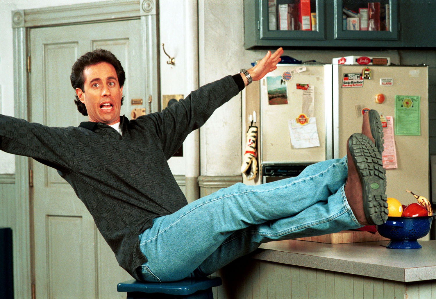 File photo of Jerry Seinfeld taken 11/9/97 on the set where he starred in 'Seinfeld'. in Los Angeles, California 