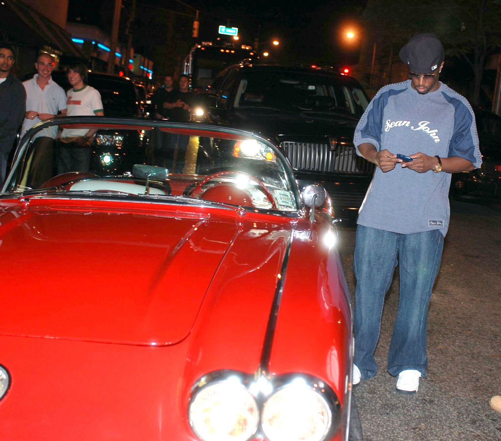  P Diddy Arrives At Nightclub In Red Corvette