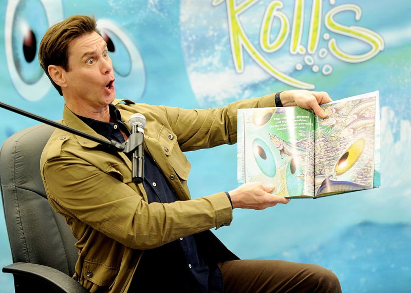 Jim Carrey reading his children's book How Roland Rolls