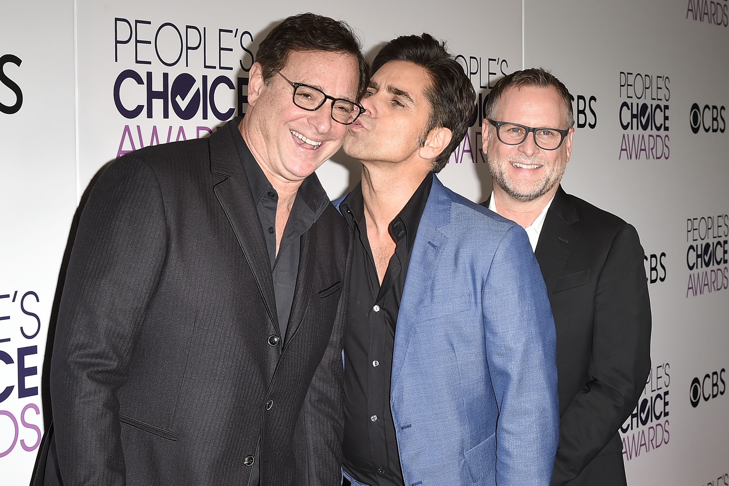 Bob Saget, John Stamos and Dave Coulier attend the People's Choice Awards 2017 - Press Room at Microsoft Theater on January 18, 2017 in Los Angeles, California. 