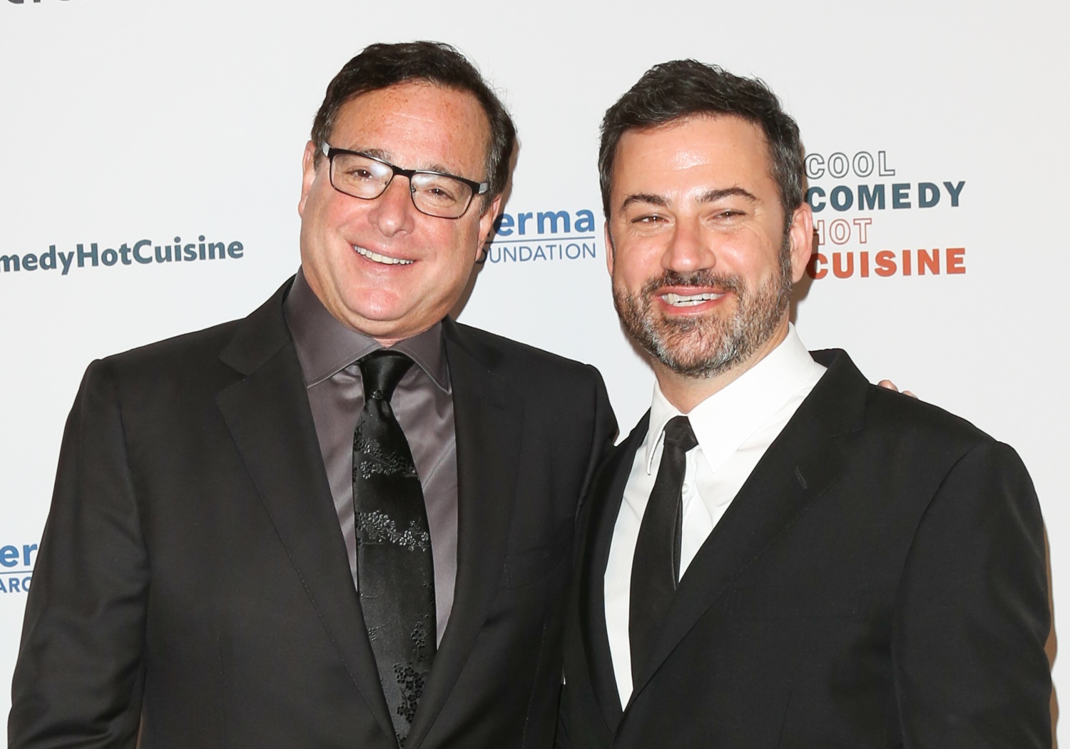 Actor / Comedian Bob Saget (L) and TV Personality Jimmy Kimmel (R) attend the 30th annual Scleroderma Benefit at the Beverly Wilshire Four Seasons Hotel on June 16, 2017 in Beverly Hills, California. 