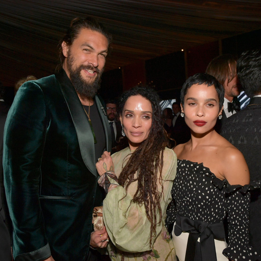  Jason Momoa, Lisa Bonet, and Zoë Kravitz attend The 2020 InStyle And Warner Bros. 77th Annual Golden Globe Awards Post-Party at The Beverly Hilton Hotel on January 05, 2020 in Beverly Hills, California