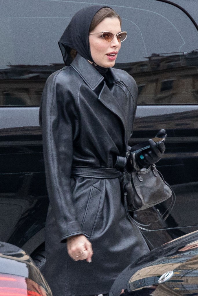 Julia Fox is seen on January 25, 2022 in Paris, France. 