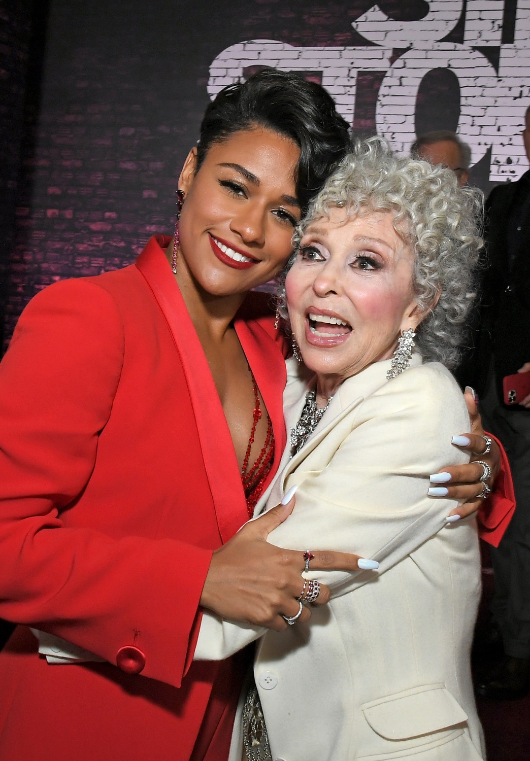 Ariana DeBose and Rita Moreno attend the Los Angeles premiere of West Side Story, held at the El Capitan Theatre in Hollywood, California on December 07, 2021. 
