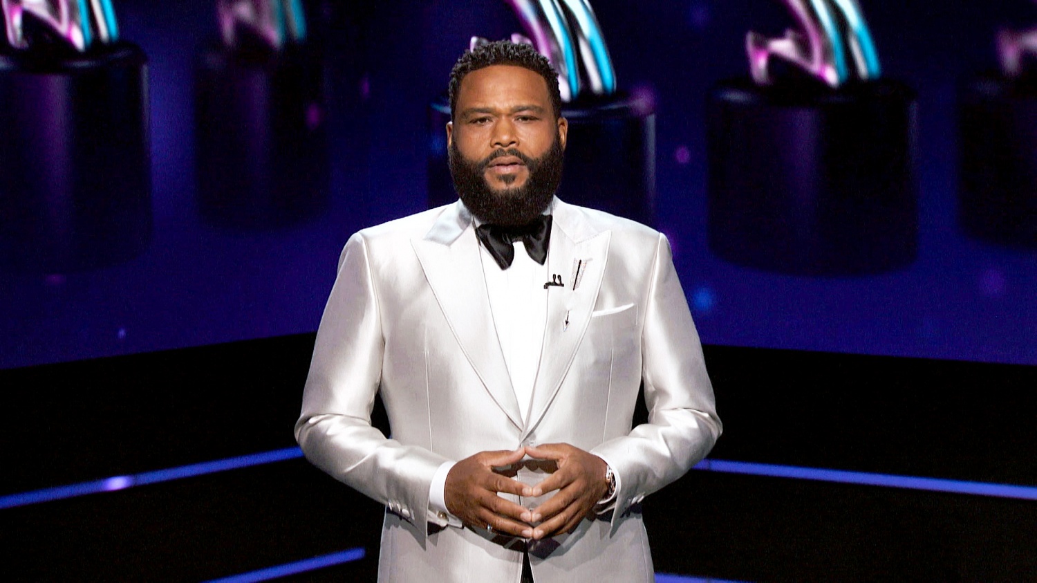  In this screengrab, host Anthony Anderson speaks onstage during the 52nd NAACP Image Awards on March 27, 2021. 