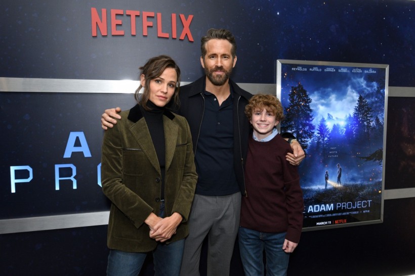 Jennifer Garner, Ryan Reynolds and Walker Scobell attend The Adam Project Los Angeles special screening at The London West Hollywood at Beverly Hills on February 15, 2022 in West Hollywood, California. (Photo by Vivien Killilea/Getty Images for Netflix)