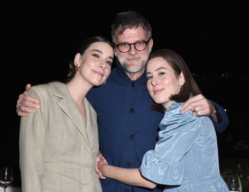 Danielle Haim, Paul Thomas Anderson and Alana Haim attend the BY FAR Party hosted by HAIM and Maya Rudolph at Chateau Marmont on December 4, 2018 in Los Angeles, California. 