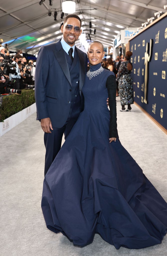 Will Smith and Jada Pinkett Smith attend the 28th Screen Actors Guild Awards at Barker Hangar on February 27, 2022 in Santa Monica, California.