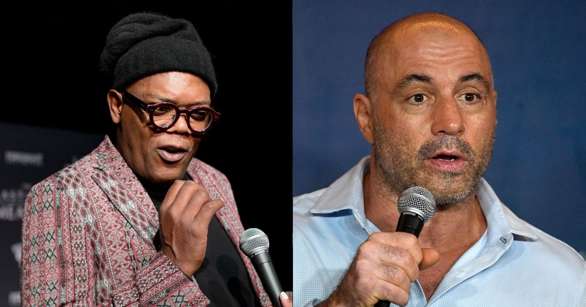 Samuel L. Jackson (Photo by Marcus Ingram/Getty Images )and Joe Rogan (Photo by Michael S. Schwartz/Getty Images)