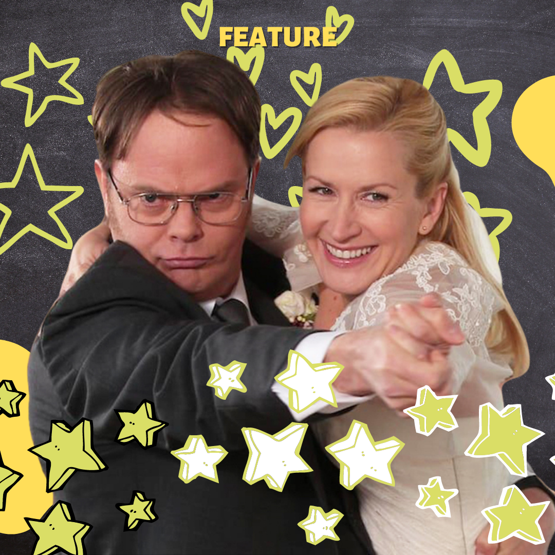 dwight and angela first date revealed on office ladies podcast