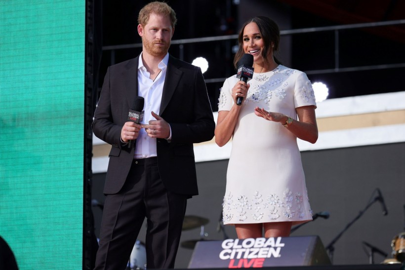 Prince Harry, Duke of Sussex and Meghan, Duchess of Sussex speak onstage during Global Citizen Live, New York on September 25, 2021 in New York City. 