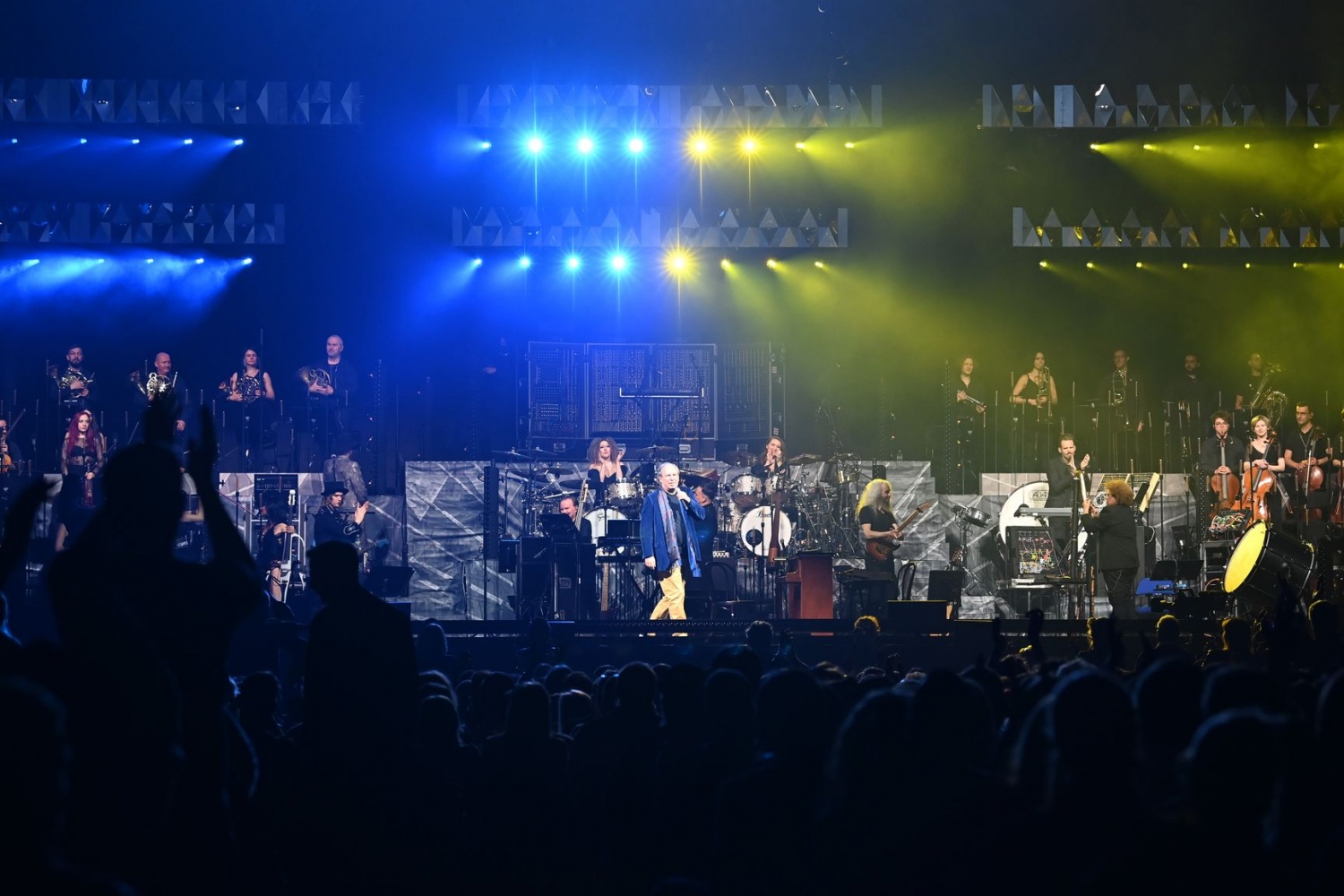 Hans Zimmer performs live with 10 members of Ukraine's Odessa Opera Orchestra at The O2 Arena on March 22, 2022 in London, England. (Photo by Dave J Hogan/Getty Images)