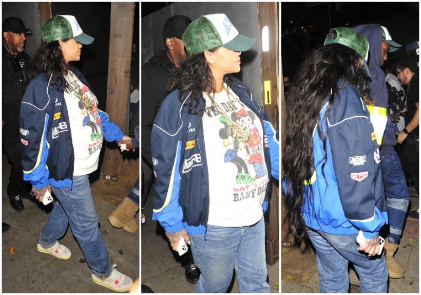 Rihanna is seen arriving at Craigs on April 1, 2022 in Los Angeles, California. 