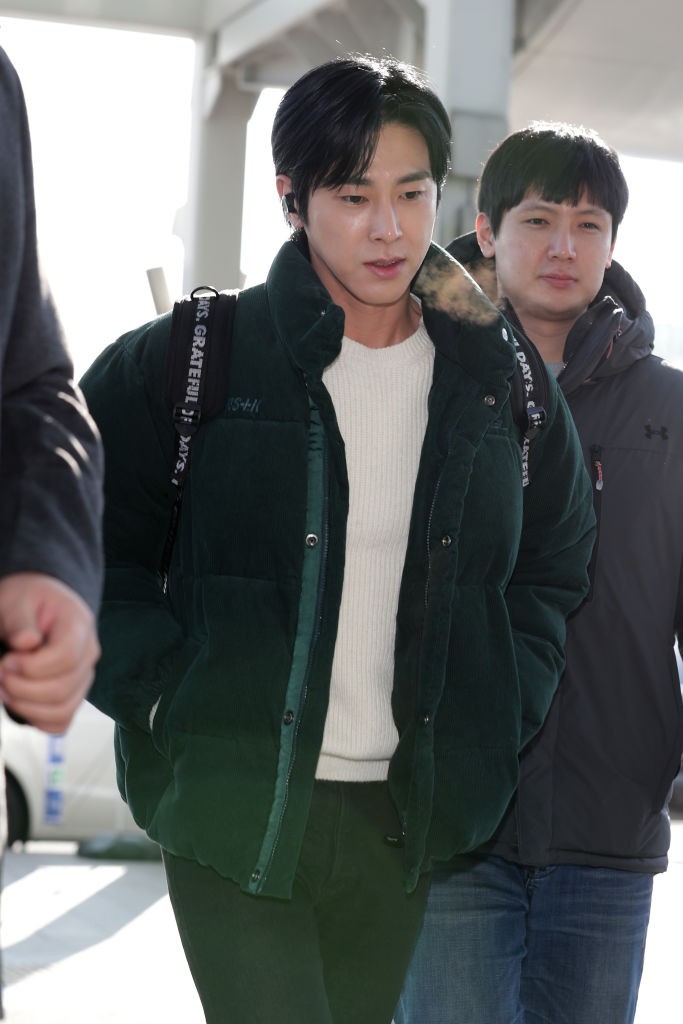U-Know aka Yunho (Jung Yun-Ho) of South Korean boy band TVXQ (Tohoshinki) is seen on departure at Incheon International Airport on January 10, 2020 in Incheon, South Korea. 