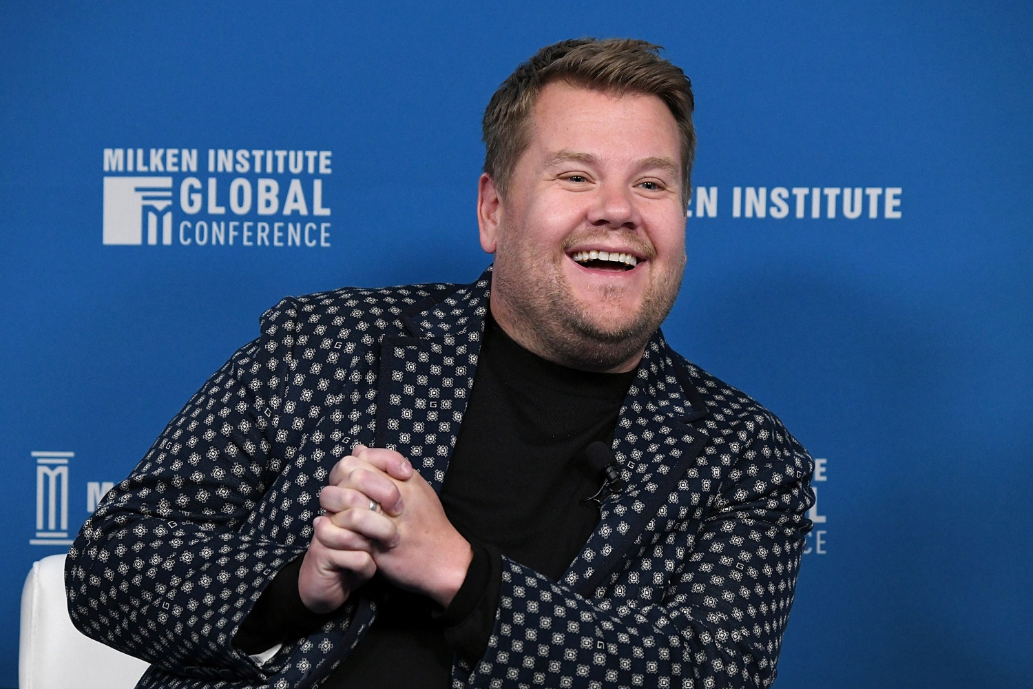 James Corden, Host, The Late Late Show, participates in a panel discussion during the annual Milken Institute Global Conference at The Beverly Hilton Hotel on April 30, 2019 in Beverly Hills, California. (Photo by Michael Kovac/Getty Images)