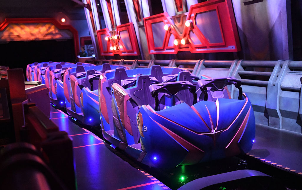 General view of the "Guardians of the Galaxy: Cosmic Rewind" Disney's new ride during a media preview event at Epcot Center at Walt Disney World on May 05, 2022 in Orlando, Florida.