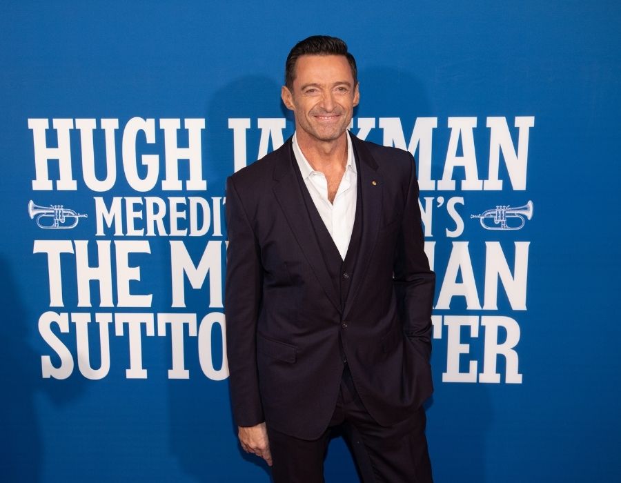 Hugh Jackman attends the opening night of "The Music Man" on Broadway at Winter Garden Theatre on February 10, 2022 in New York City. (Photo by Noam Galai/WireImage)