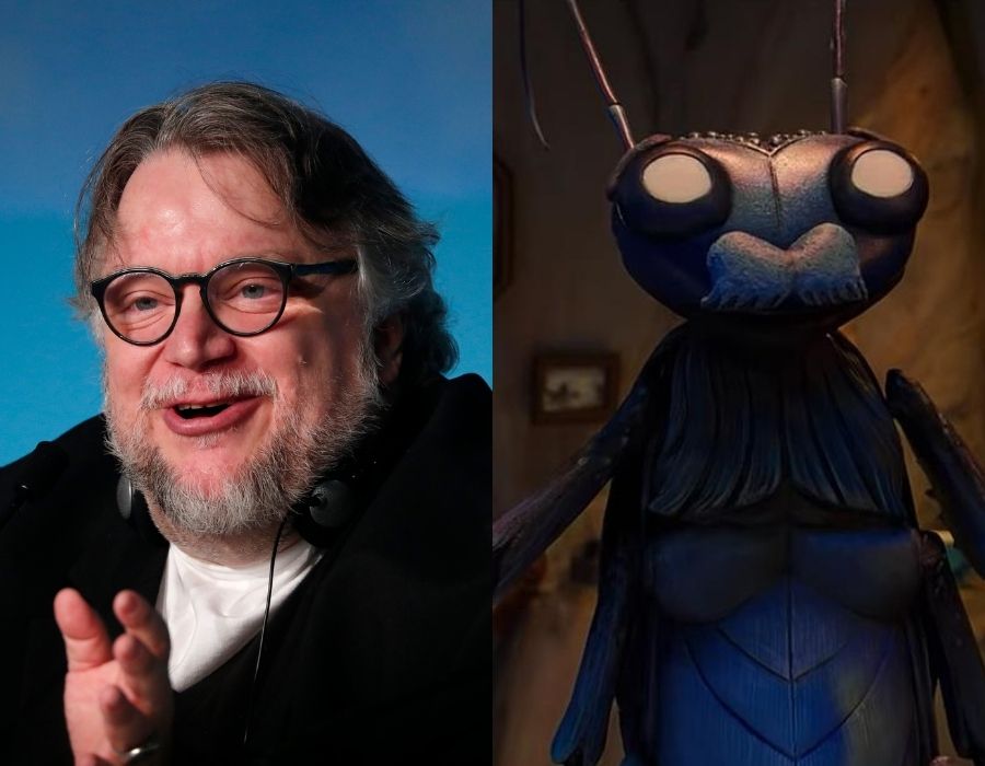 Guillermo del Toro and Sebastian J. Cricket from Netflix ‘Pinocchio'