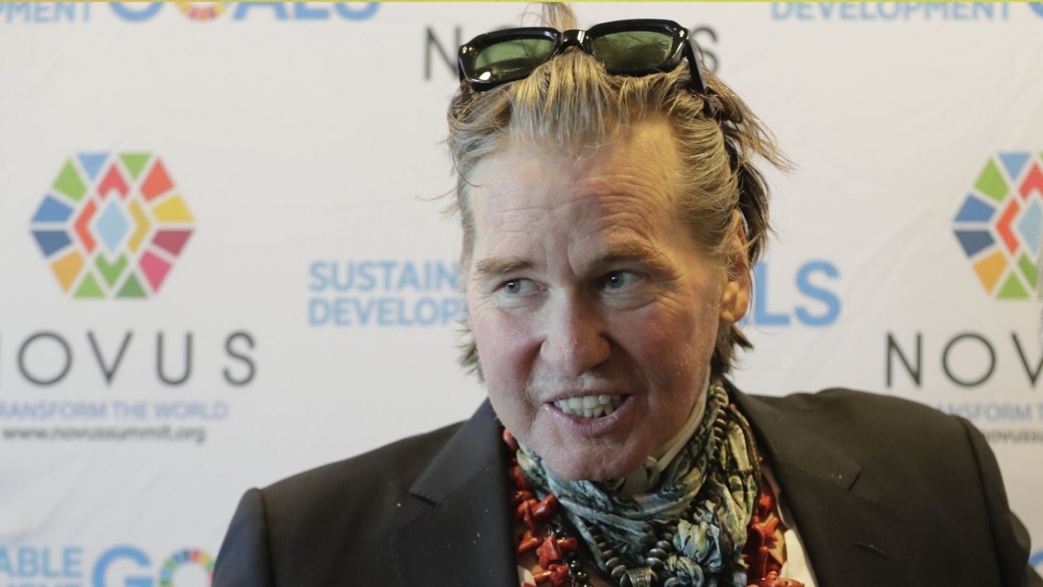 Actor Val Kilmer visits the United Nations headquarters in New York City, New York to promote the 17 Sustainable Development Goals (SDGs) initiative, July 20, 2019. (Photo by EuropaNewswire/Gado/Getty Images)