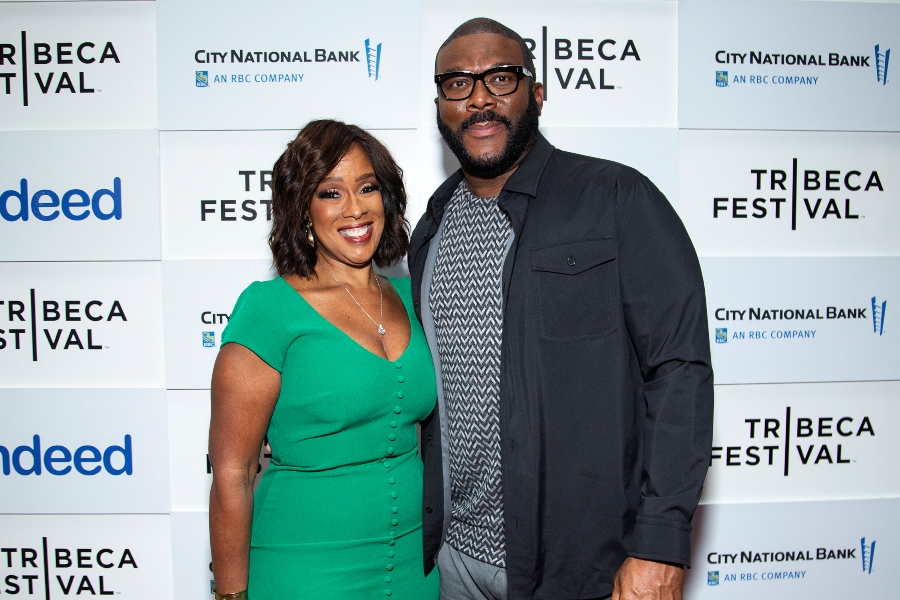 Gayle King and Tyler Perry attend the Directors Series during the 2022 Tribeca Film Festival at Spring Studios on June 13, 2022 in New York City. (Photo by Santiago Felipe/Getty Images for Tribeca Film Festival)