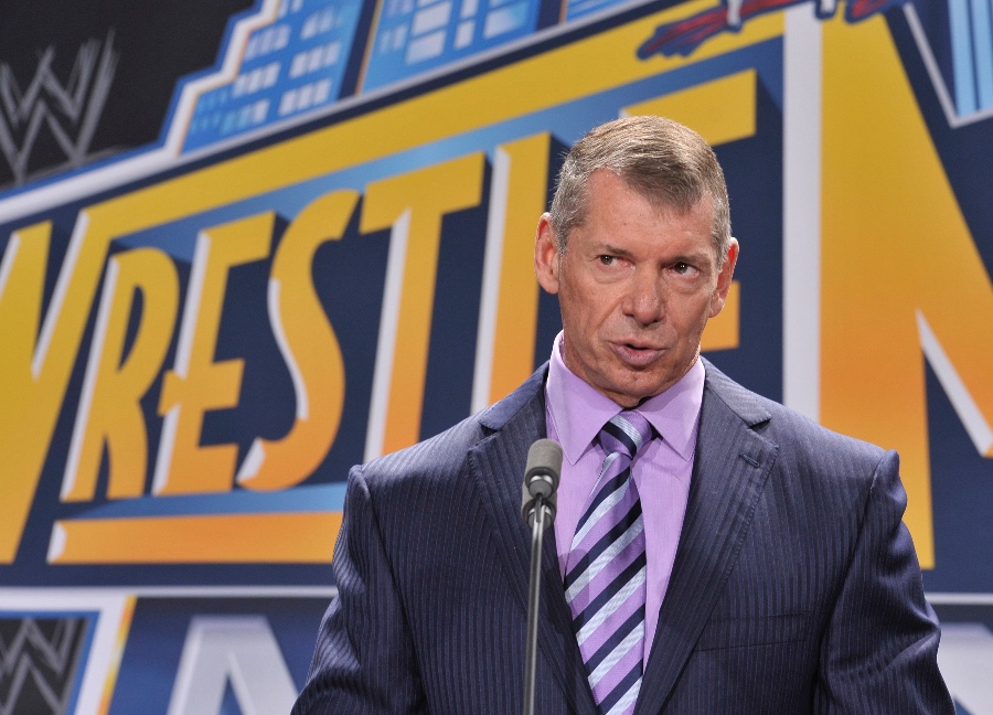 Vince McMahon attends a press conference to announce that WWE Wrestlemania 29 will be held at MetLife Stadium in 2013 at MetLife Stadium on February 16, 2012 in East Rutherford, New Jersey. (Photo by Michael N. Todaro/Getty Images)