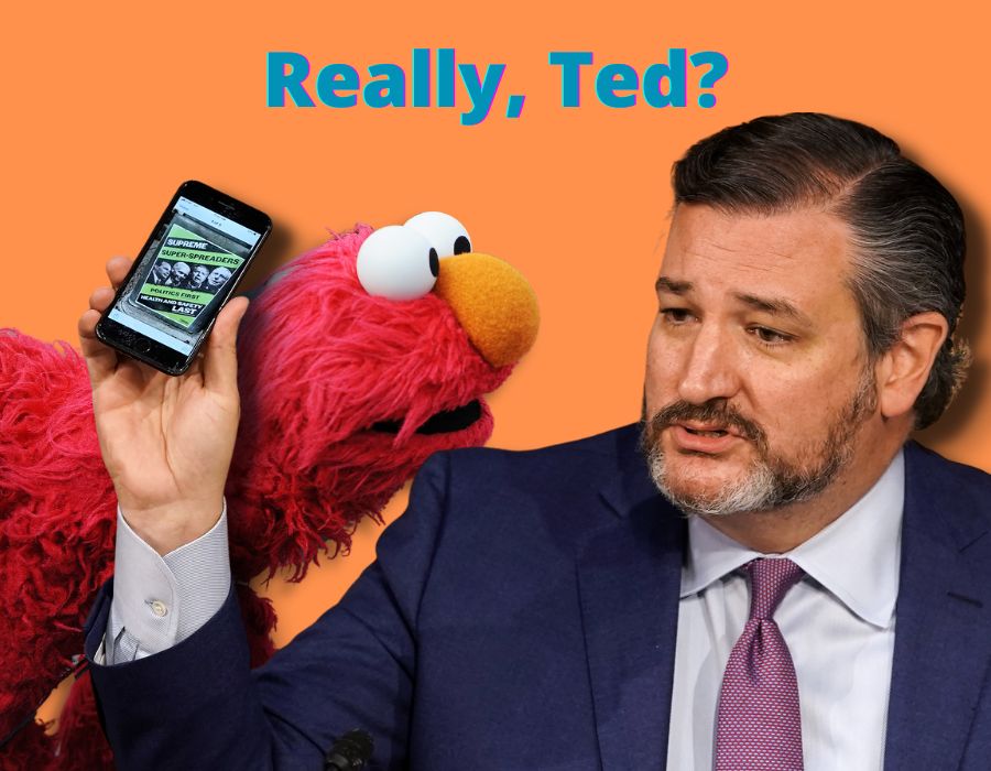 Elmo and Ted Cruz