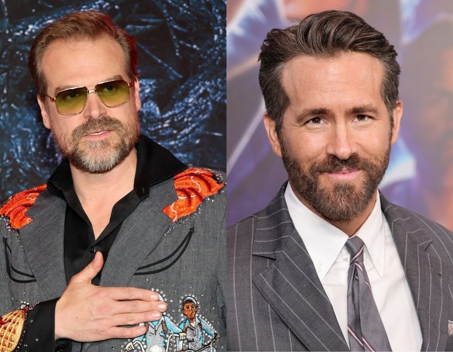 David Harbour (Photo by Cindy Ord/Getty Images) And Ryan Reynolds (Photo by Jamie McCarthy/Getty Images)