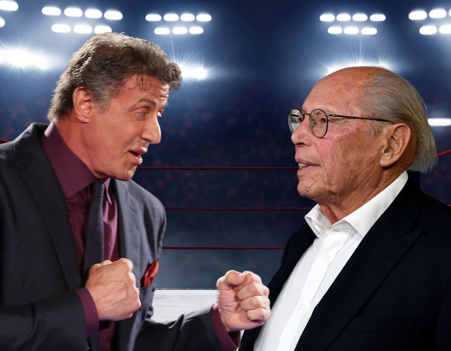 Sylvester Stallone (Photo by Ernesto Ruscio/Getty Images) and Irwin Winkler (Photo by Frazer Harrison/Getty Images)