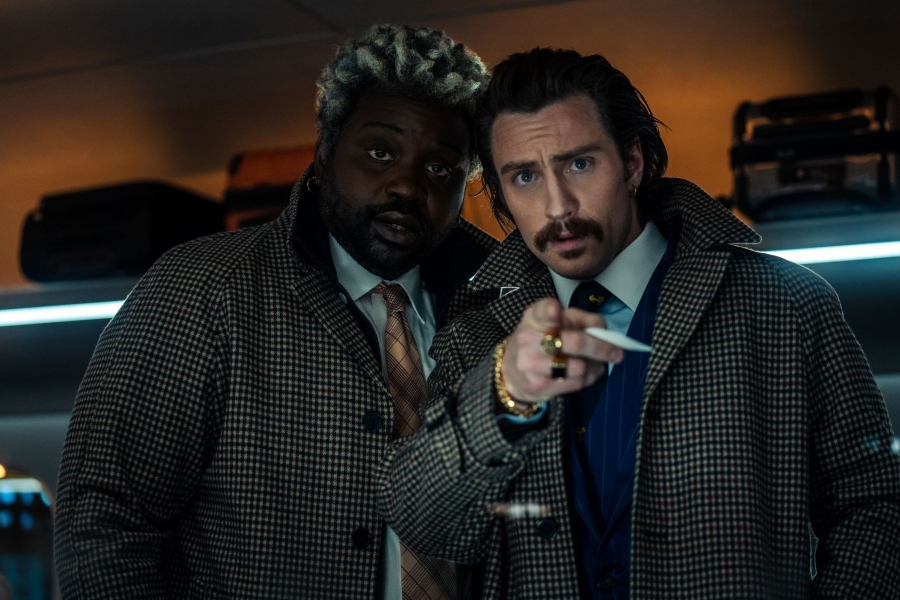 Bryan Tyree Henry and Aaron Taylor-Johnson star in Bullet Train. PHOTO BY:	Scott Garfield
