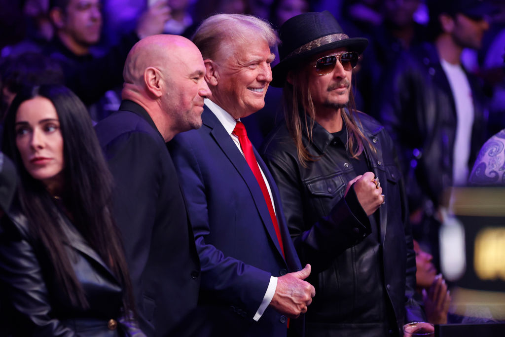 Donald Trump, UFC president Dana White, and Kid Rock