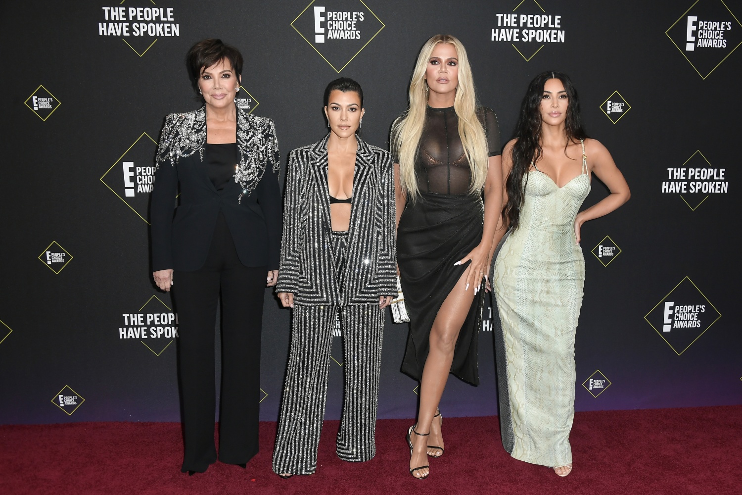 (L-R) Kris Jenner, Kourtney Kardashian, Khloé Kardashian and Kim Kardashian
