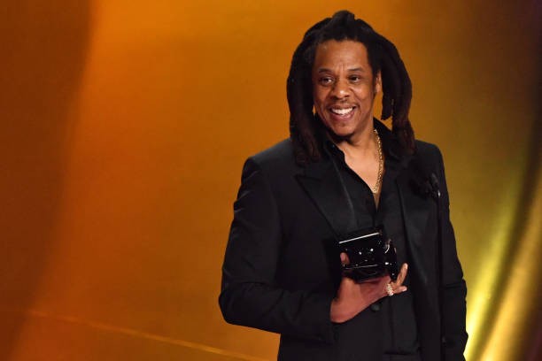 TOPSHOT - US rapper Jay-Z accepts the Dr. Dre Global Impact Award on stage during the 66th Annual Grammy Awards at the Crypto.com Arena in Los Angeles on February 4, 2024. 